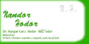 nandor hodor business card